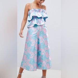 Jacquard ruffle jumpsuit